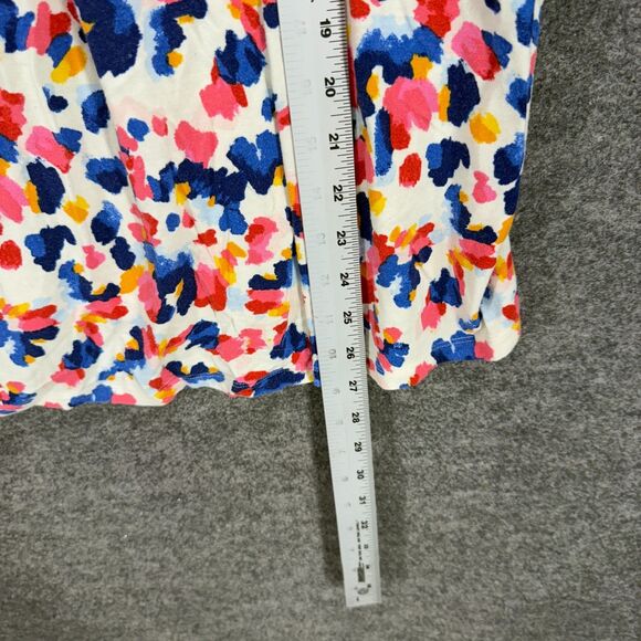 Style & Co. Blouse Women XL White Colorblock Short Sleeve Round Neck Rayon - Picture 6 of 7